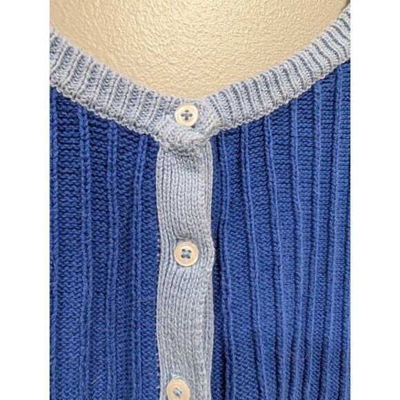 Rue Stiic Free People Women Rosie Knit Romper Blue Button Sleeveless Casual Sz L - Picture 7 of 16